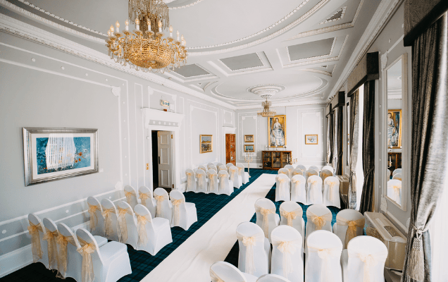 Princess Alexandra Room set up for a wedding
